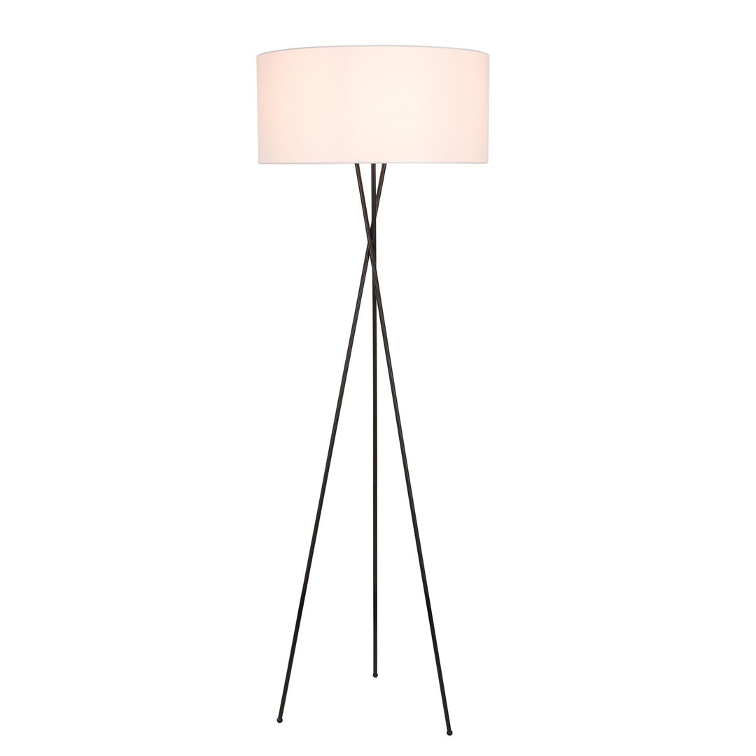 1 Light Black And White Shade Floor Lamp by Living District