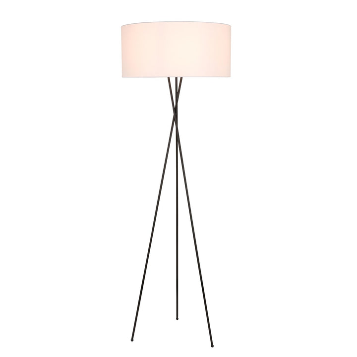 1 Light Black And White Shade Floor Lamp by Living District