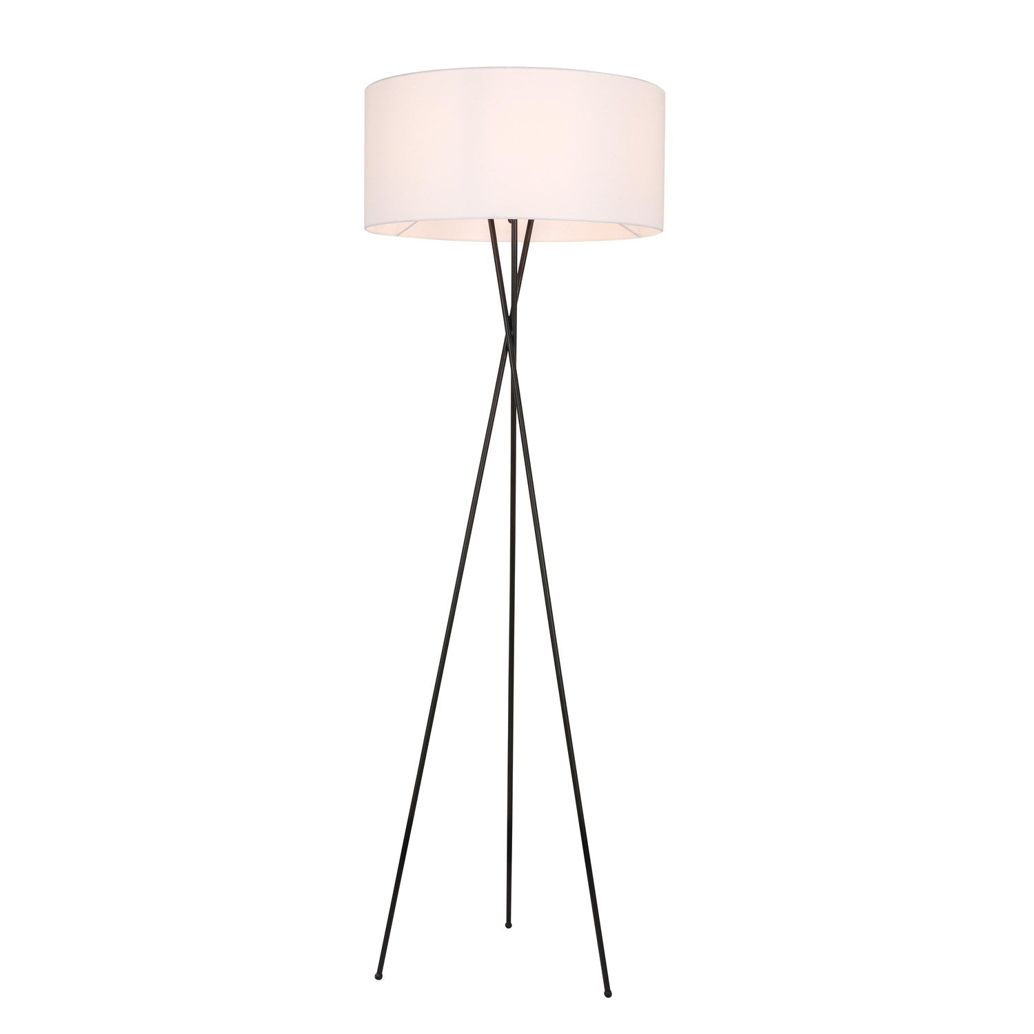 1 Light Black And White Shade Floor Lamp