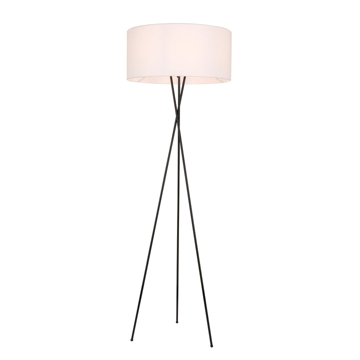 1 Light Black And White Shade Floor Lamp