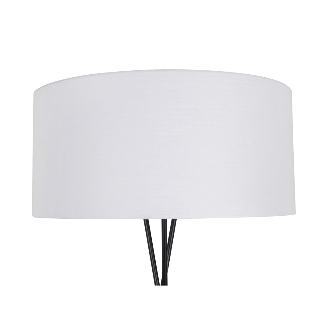 1 Light Black And White Shade Floor Lamp