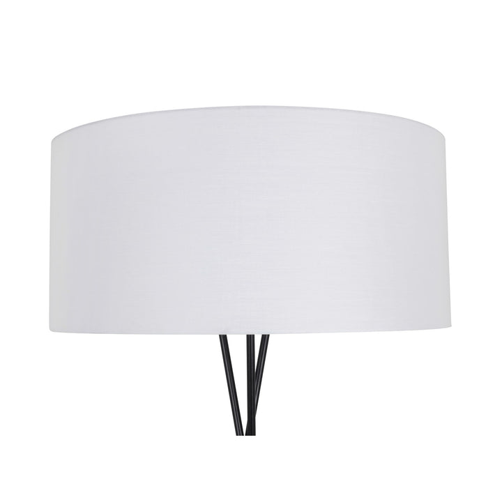 1 Light Black And White Shade Floor Lamp