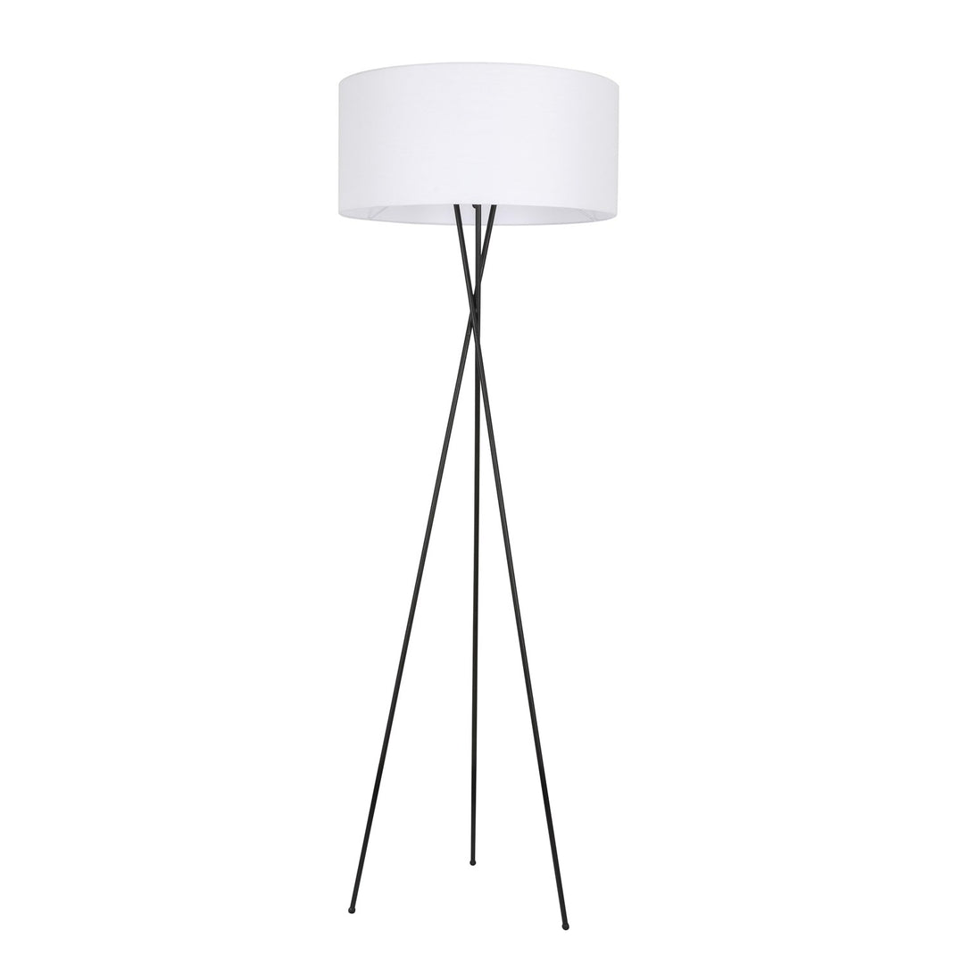 1 Light Black And White Shade Floor Lamp
