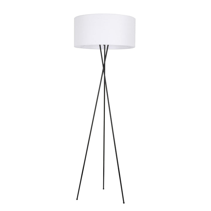 1 Light Black And White Shade Floor Lamp