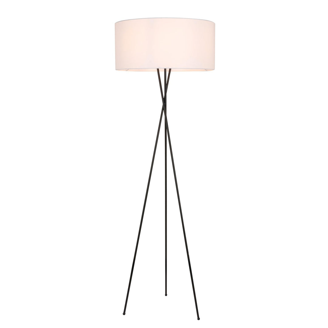 1 Light Black And White Shade Floor Lamp