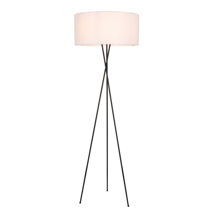 1 Light Black And White Shade Floor Lamp