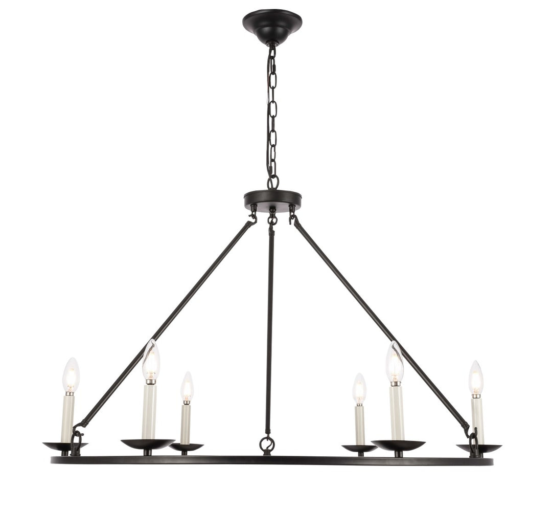 6 Light Black Chandelier by Living District