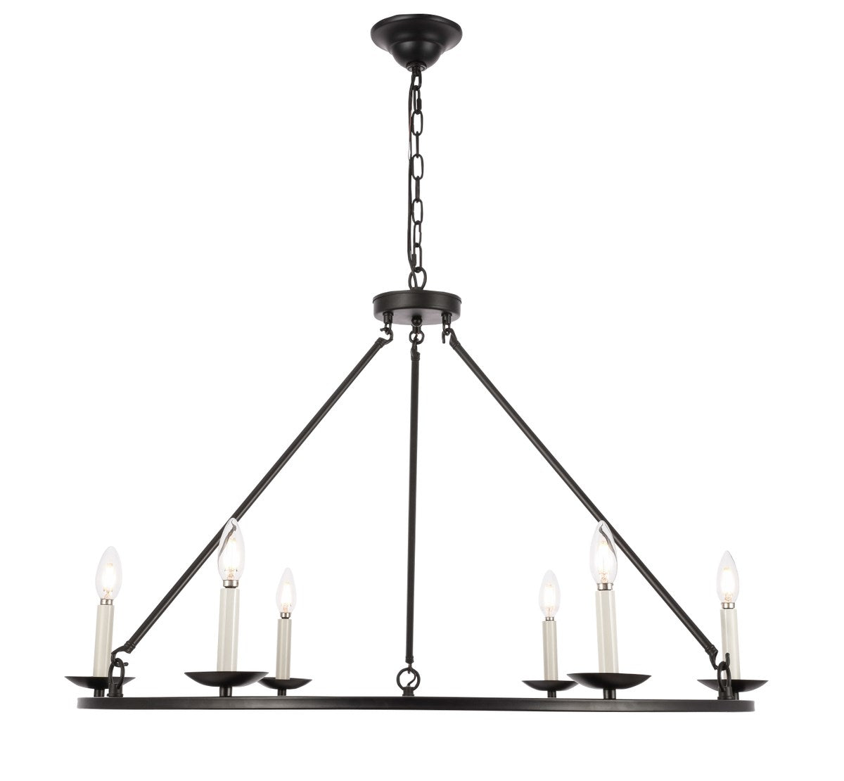 6 Light Black Chandelier by Living District