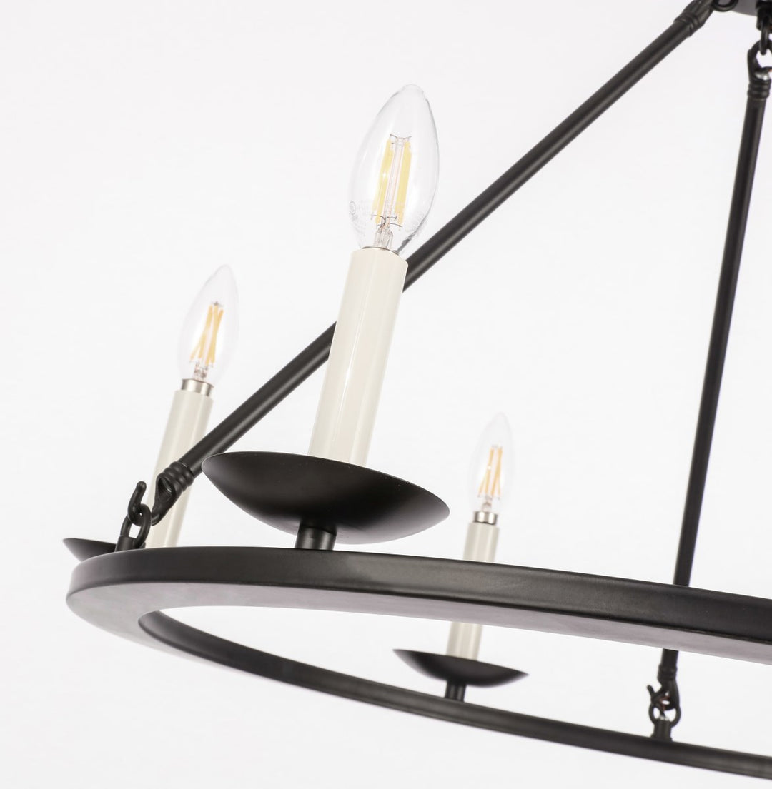 6 Light Black Chandelier