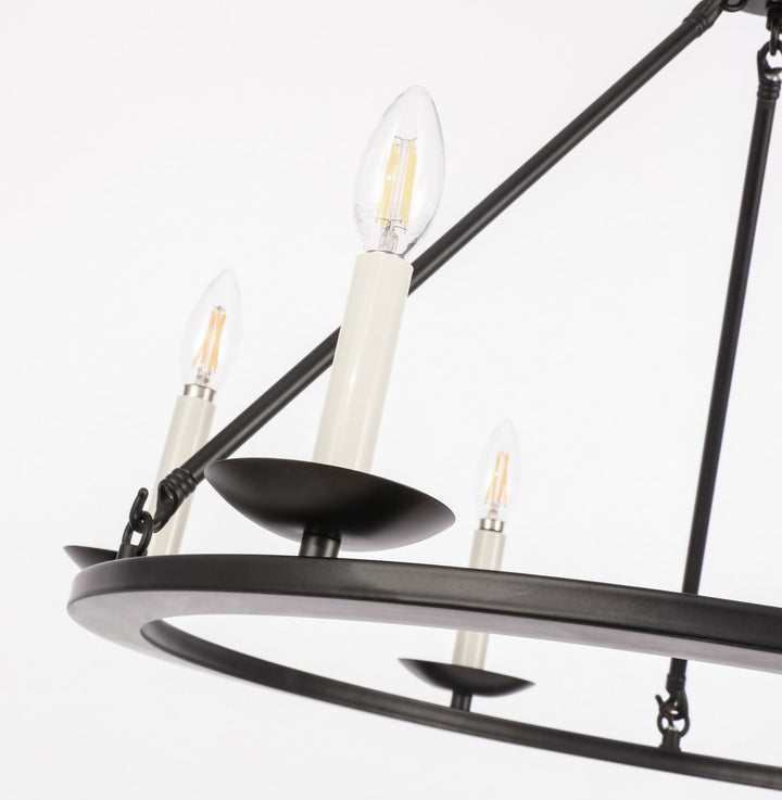 6 Light Black Chandelier