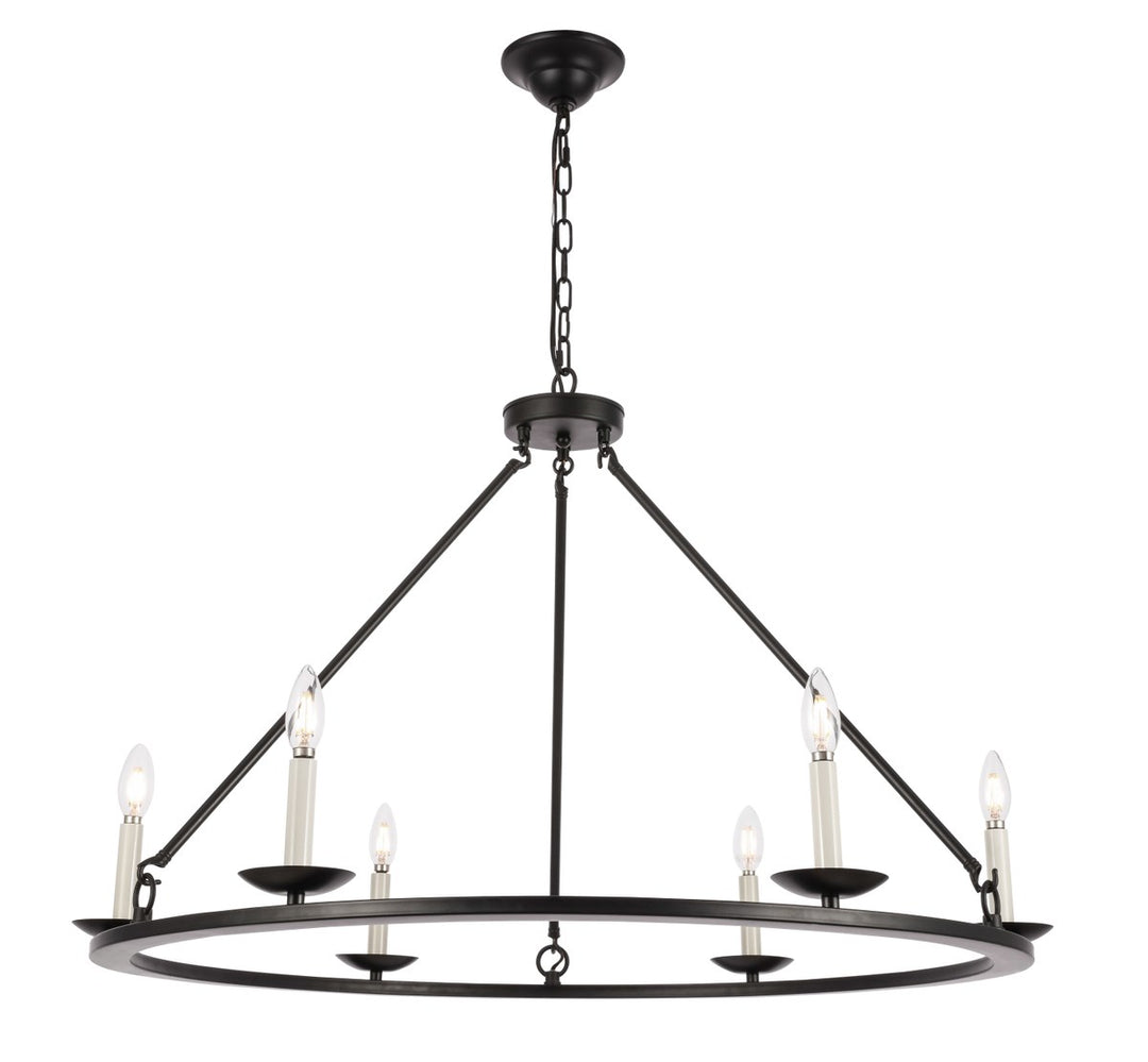 6 Light Black Chandelier