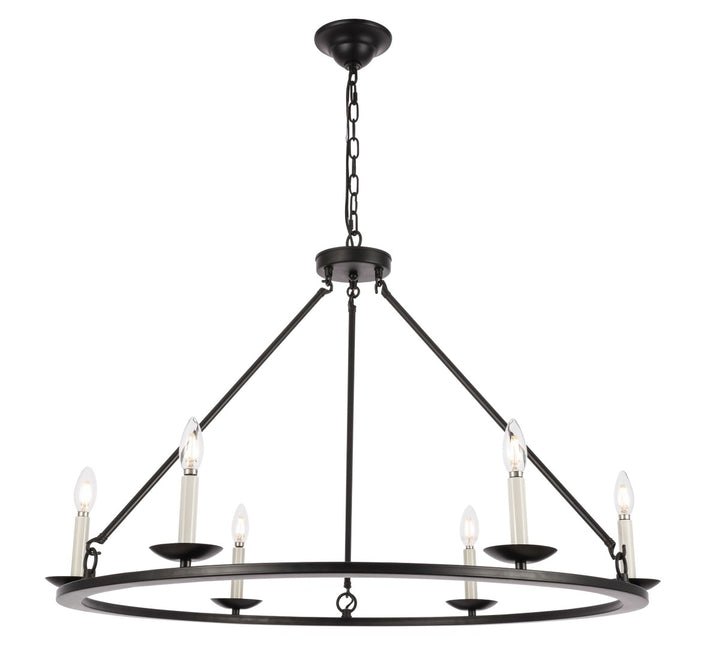 6 Light Black Chandelier