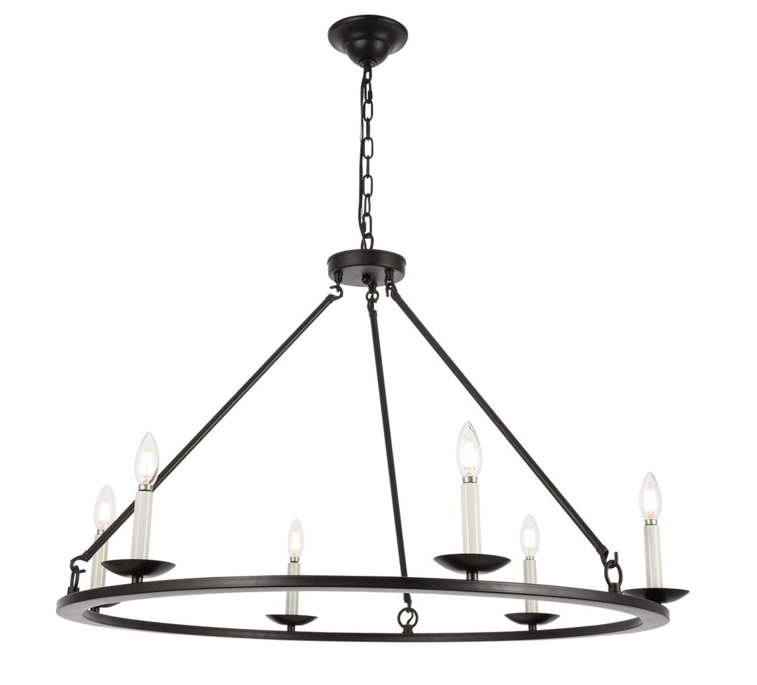 6 Light Black Chandelier
