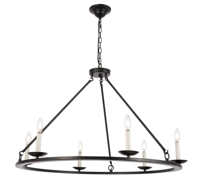 6 Light Black Chandelier