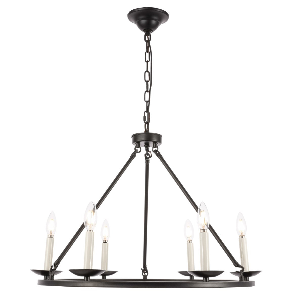 6 Light Black Chandelier by Living District