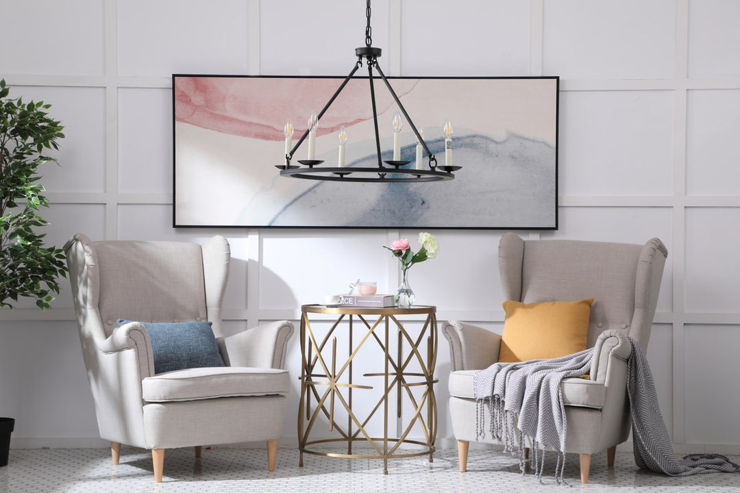 6 Light Black Chandelier