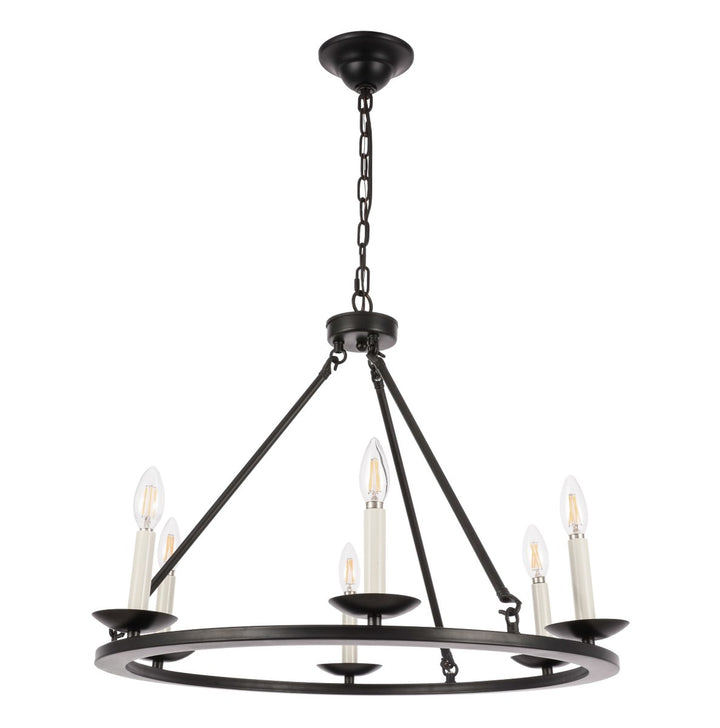 6 Light Black Chandelier