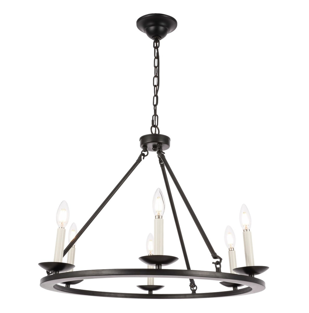 6 Light Black Chandelier
