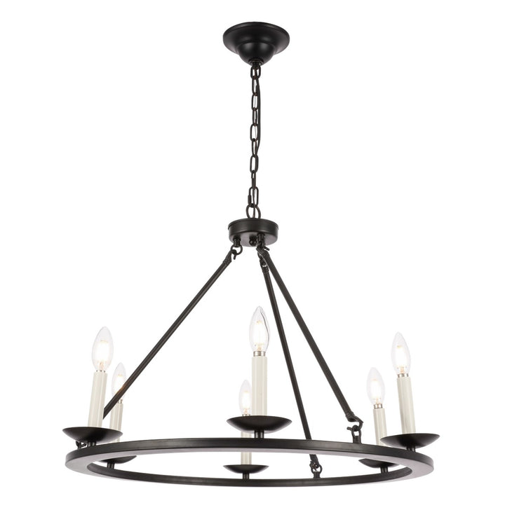 6 Light Black Chandelier