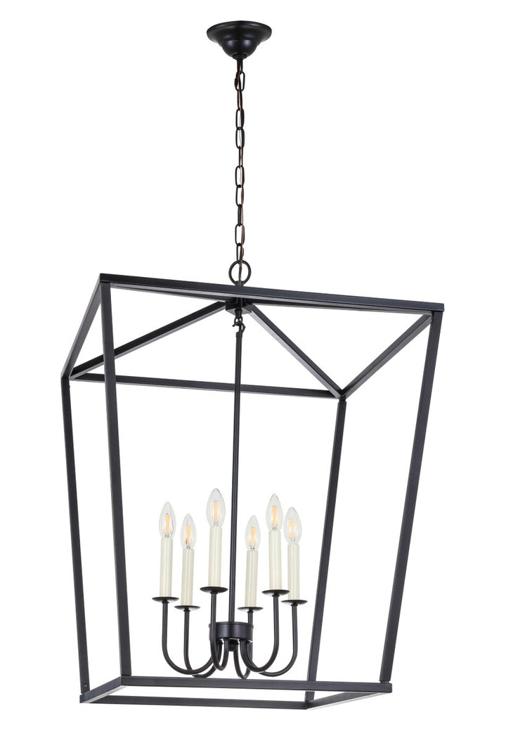 6 Light Black Chandelier