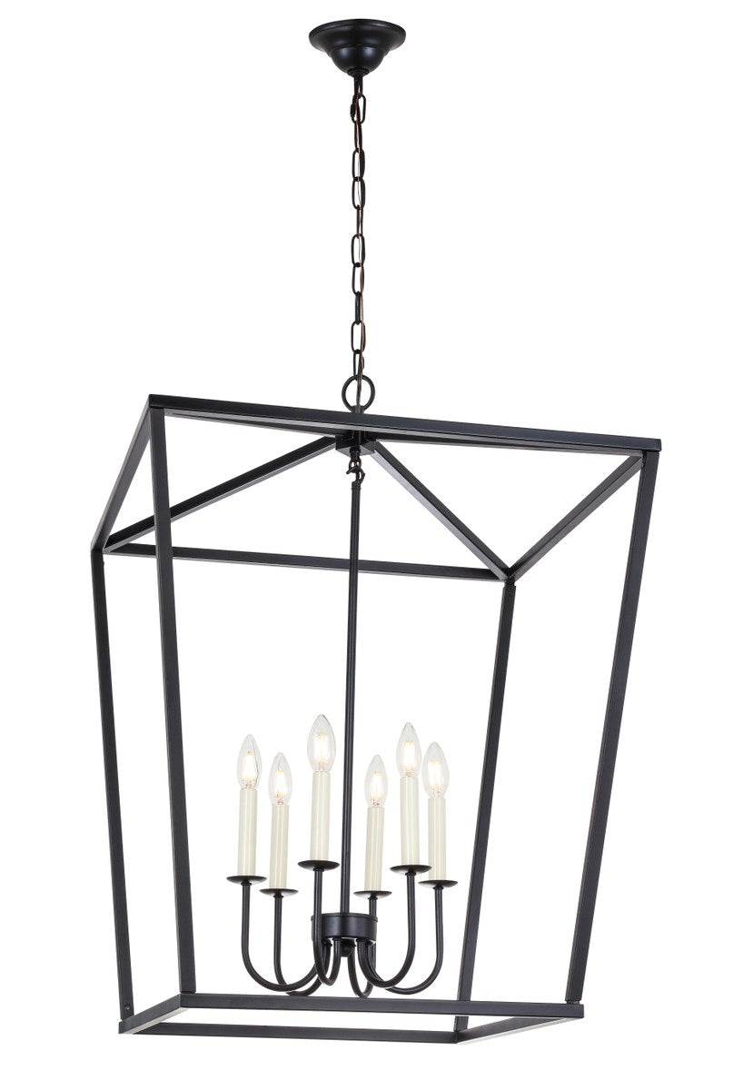 6 Light Black Chandelier