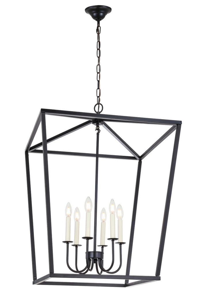 6 Light Black Chandelier