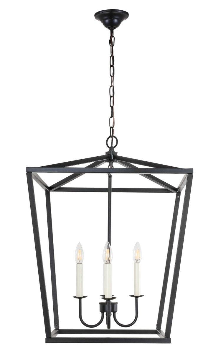 4 Light Black Pendant