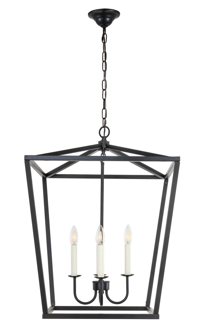 4 Light Black Pendant