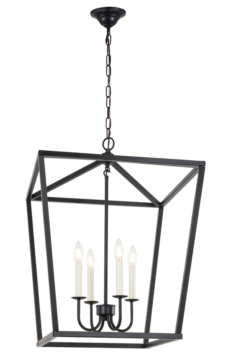 4 Light Black Pendant
