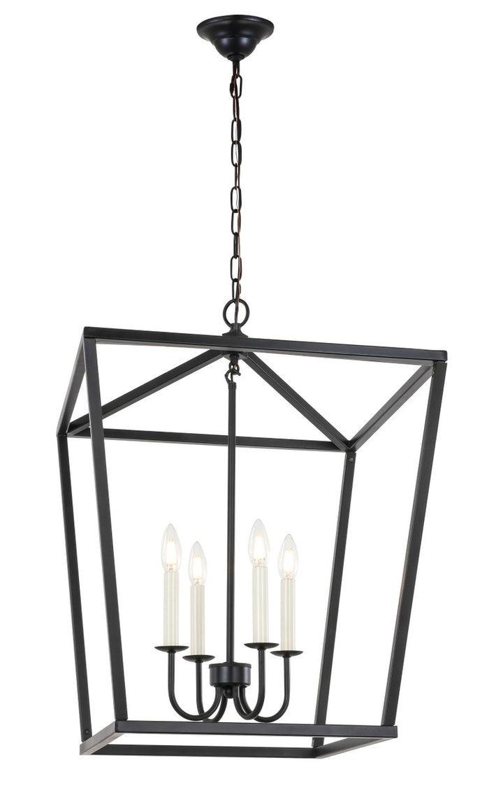 4 Light Black Pendant