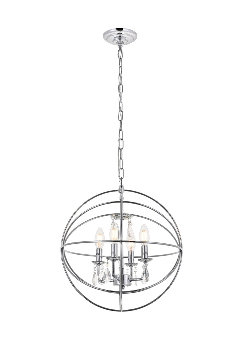 4 Light Chrome Pendant