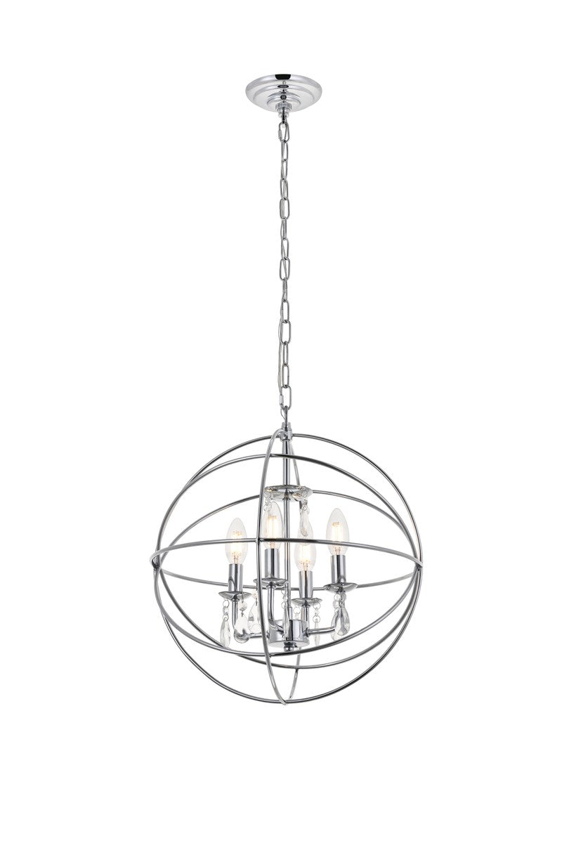 4 Light Chrome Pendant