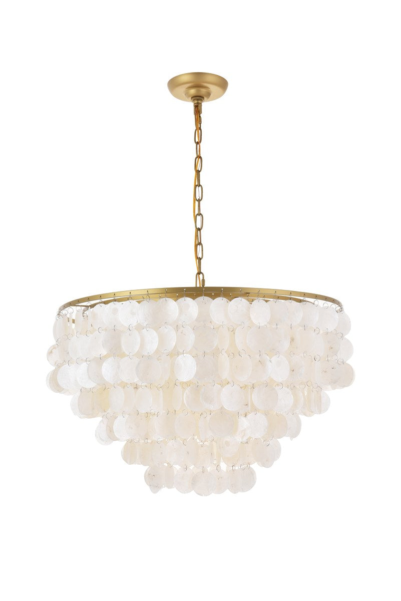 6 Light Brass Pendant