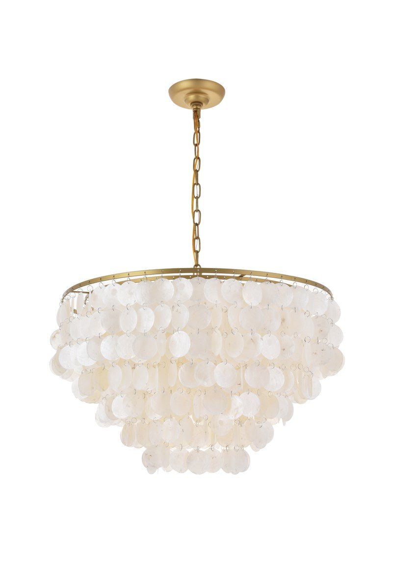 6 Light Brass Pendant