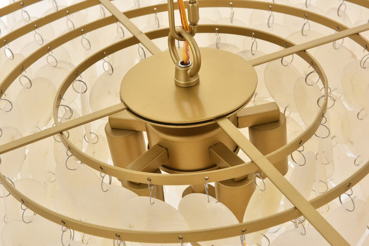 6 Light Brass Pendant
