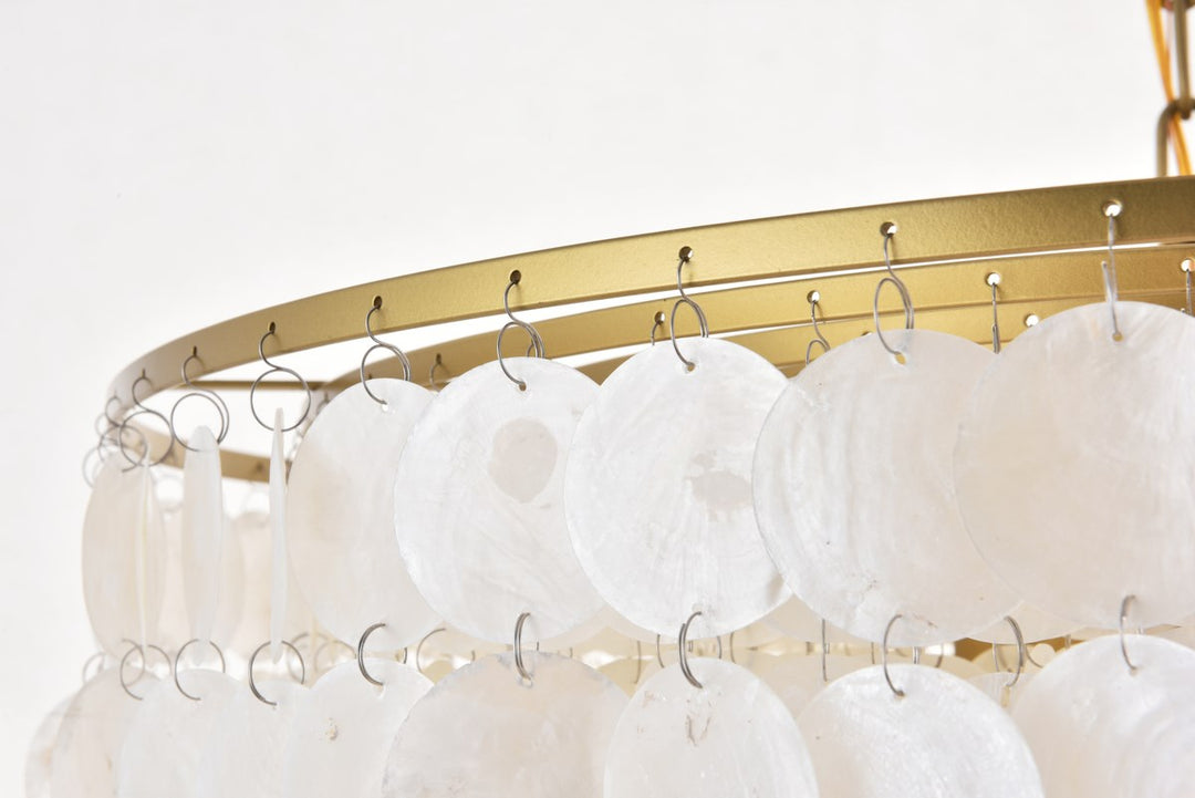 6 Light Brass Pendant