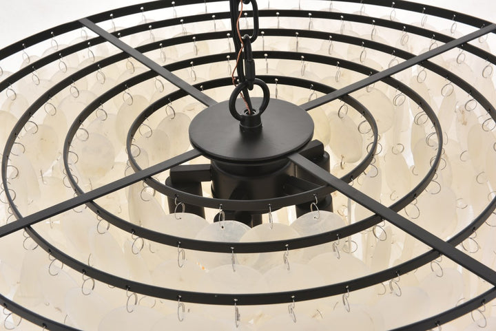 6 Light Black Pendant