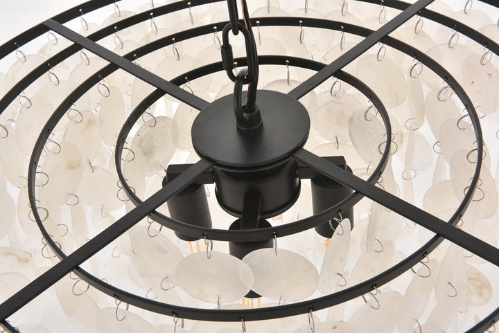 4 Light Black Pendant