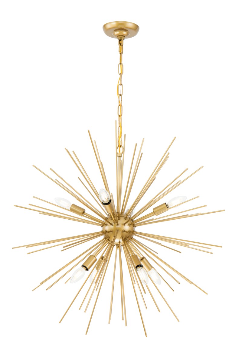 8 Light Brass Pendant by Living District