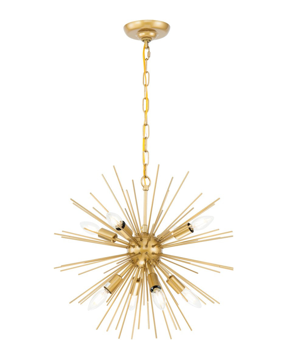 8 Light Brass Pendant by Living District
