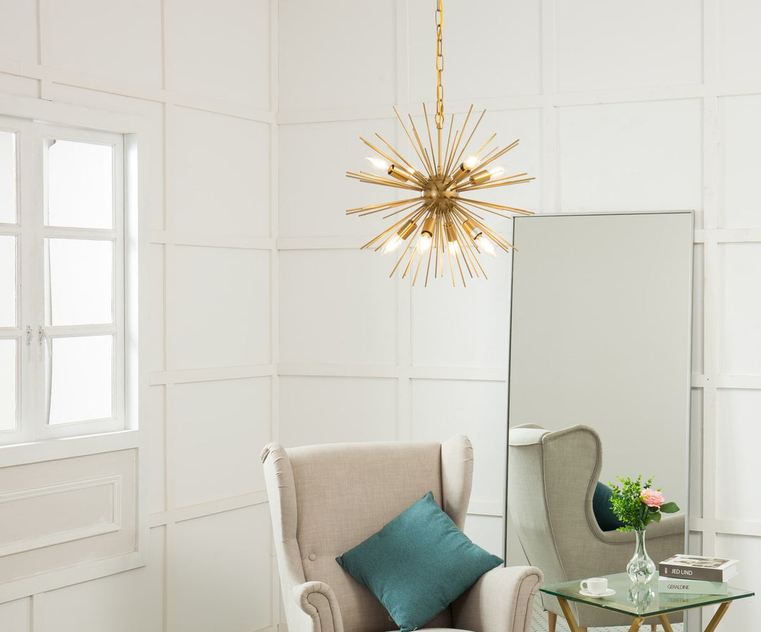 8 Light Brass Pendant