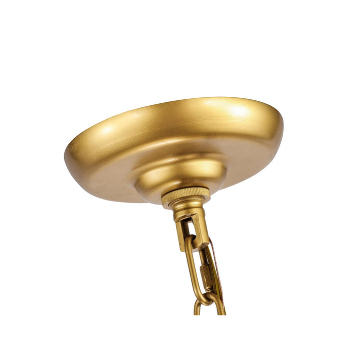 8 Light Brass And Black Pendant