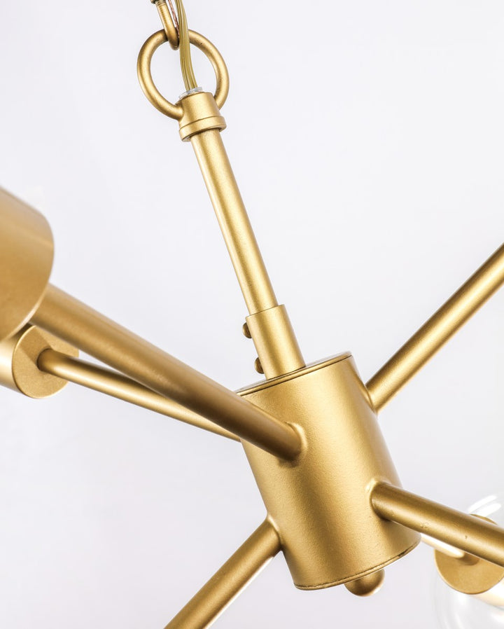 6 Light Brass Pendant