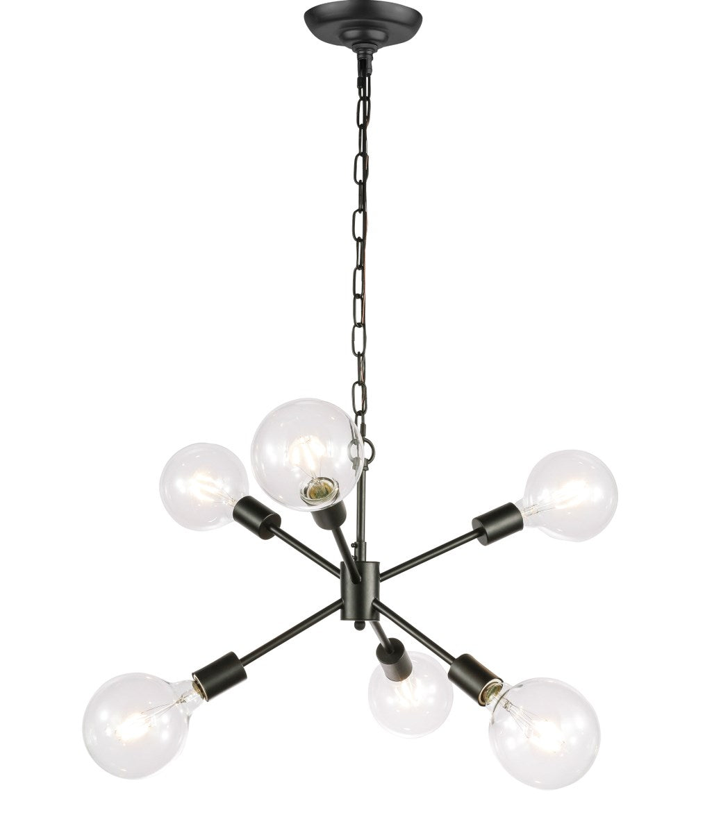 6 Light Black Pendant by Living District