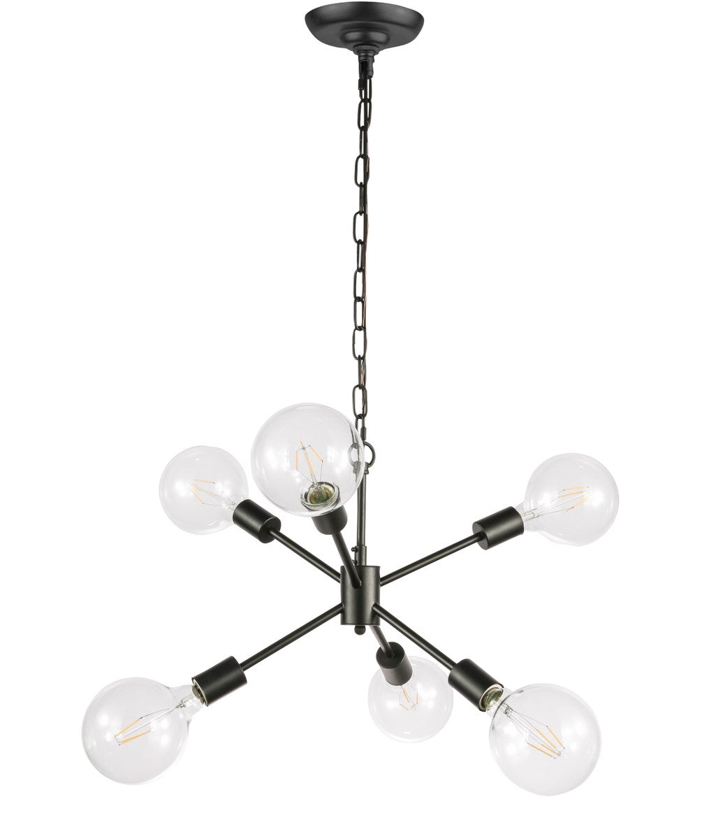 6 Light Black Pendant