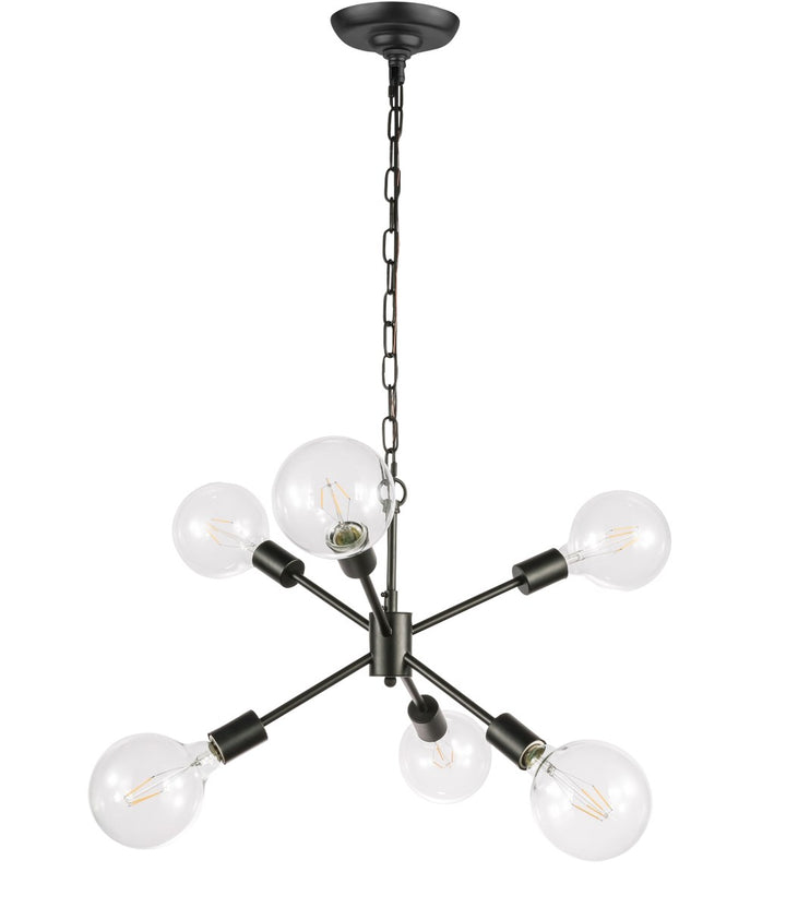 6 Light Black Pendant