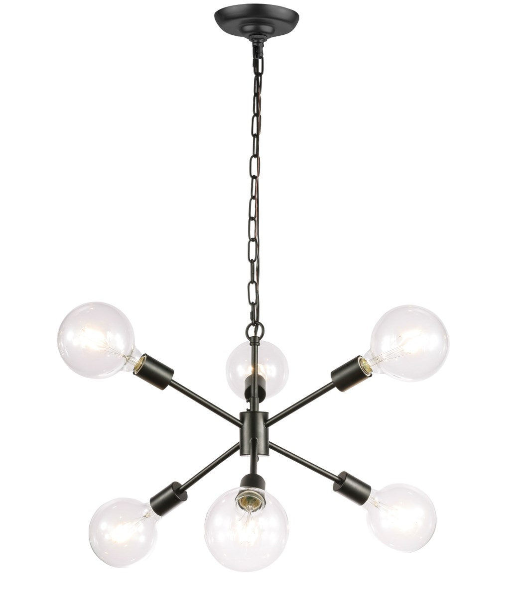 6 Light Black Pendant