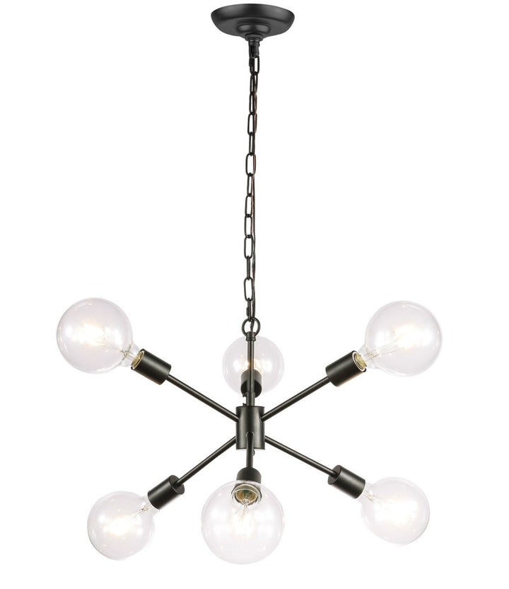 6 Light Black Pendant