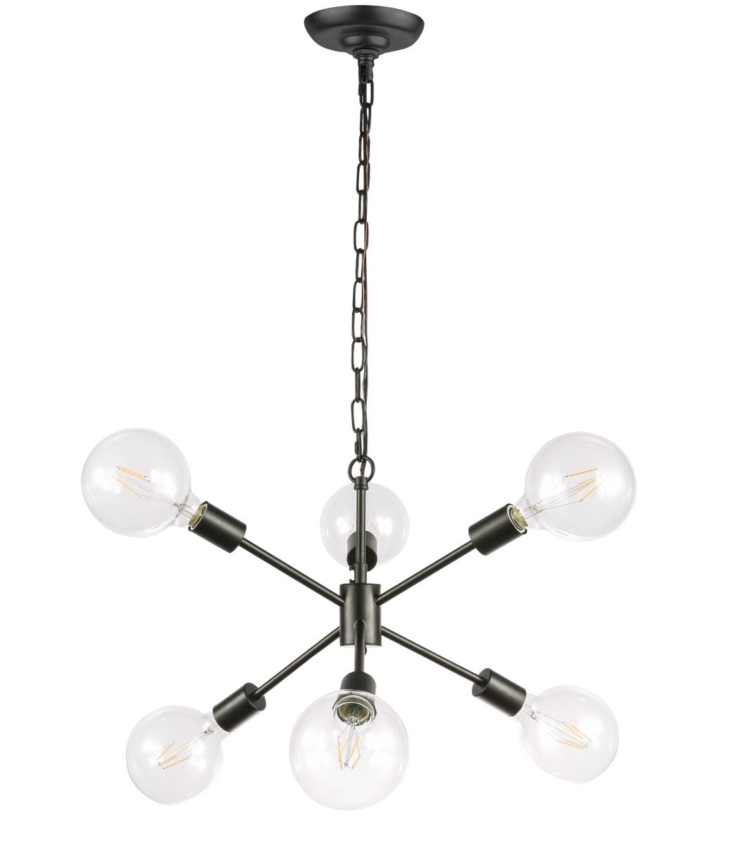 6 Light Black Pendant