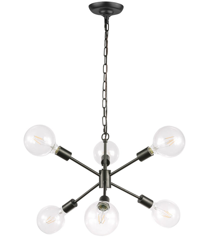 6 Light Black Pendant
